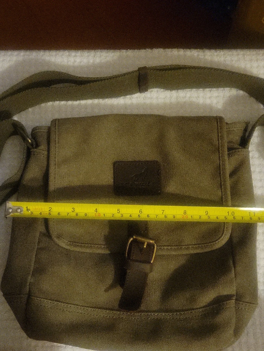 ☆Vtg Style Unisex TOPWOLFS Canvas Messenger Cotton Crossbody Style Hunter Green - Picture 14 of 16